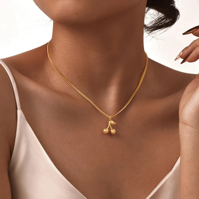 Premium cherry gold plated necklace