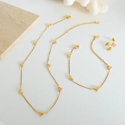 Celestial heart chain pvd gold plated necklace