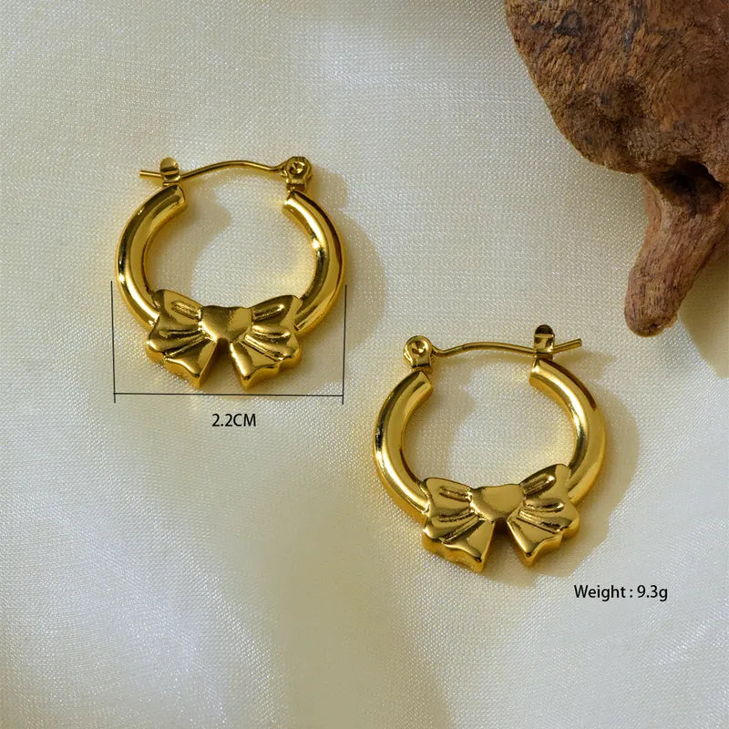 Classy Dainty Bow hoops