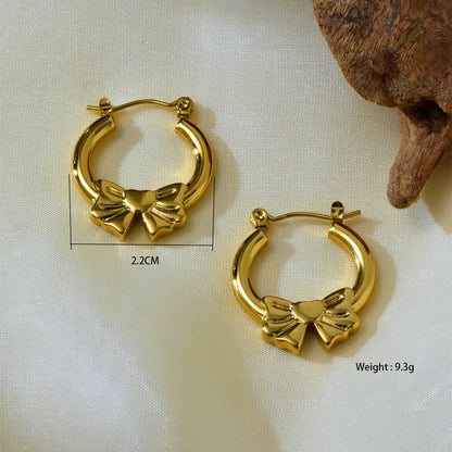 Classy Dainty Bow hoops
