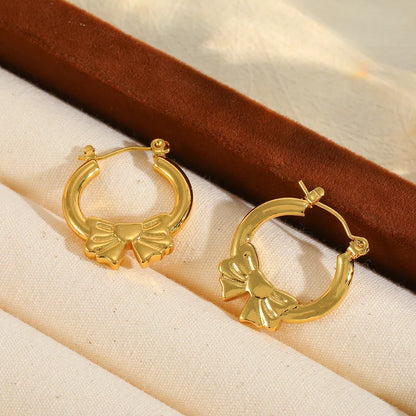 Classy Dainty Bow hoops