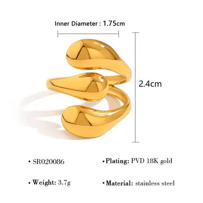 Luxurious Chunky anti tarnish arc ring