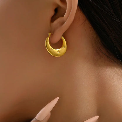 Pansy Glow Hoop Earrings – Anti-Tarnish Gold