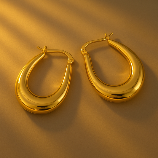 Lavish U-shaped stainless steel earrings