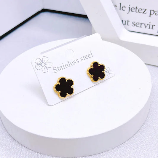 Black resin anti tarnish studs