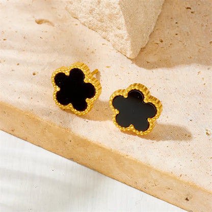 Black resin anti tarnish studs