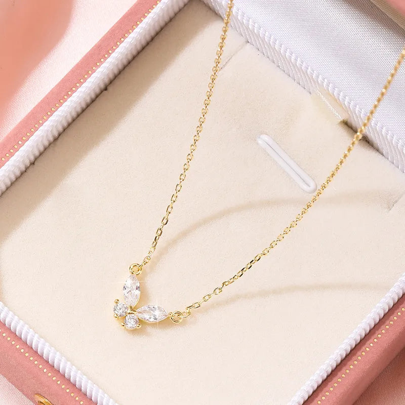 Crystal butterfly necklace