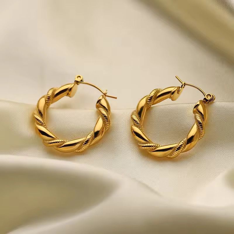 Luxurious Twisted stainless steel earrings