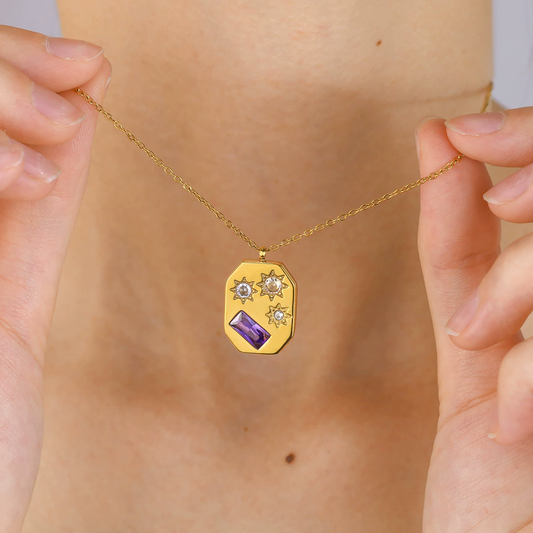 Golden Galaxy Amulet Necklace