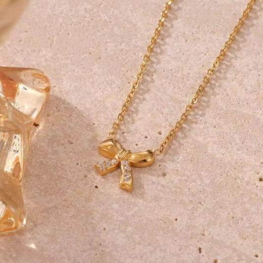 Luxe darling bow chain necklace