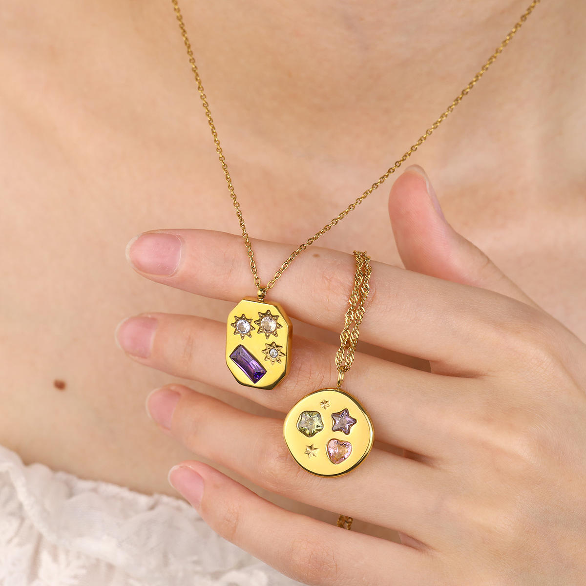 Golden Galaxy Amulet Necklace