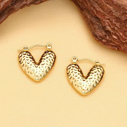 Amora Dotted Heart Hoop Earrings – Anti-Tarnish Stainless Steel