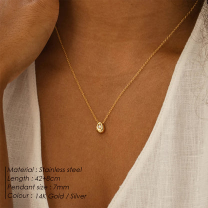Minimal water droplet necklace