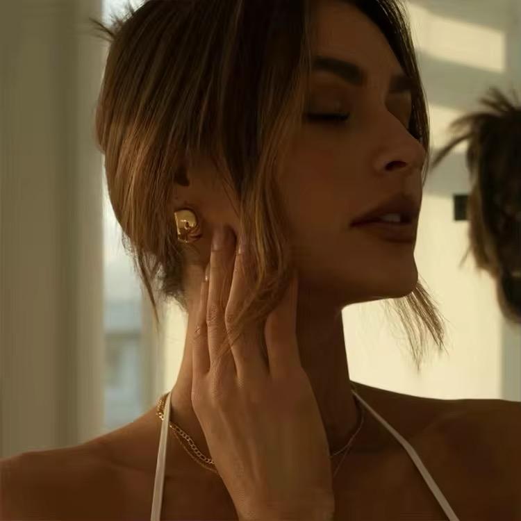 Classy forever lustrous gold earrings