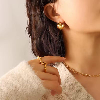 Classy forever lustrous gold earrings