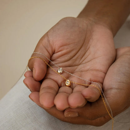 Minimal water droplet necklace