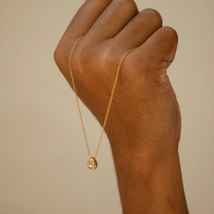 Minimal water droplet necklace