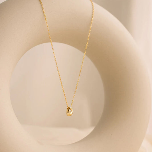Minimal water droplet necklace