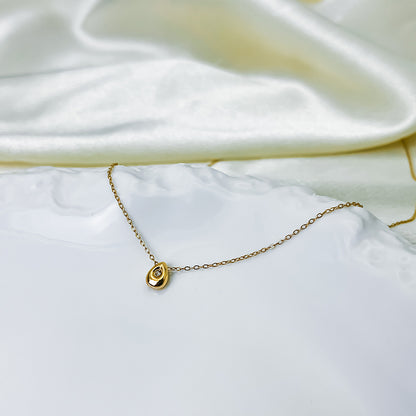 Minimal water droplet necklace
