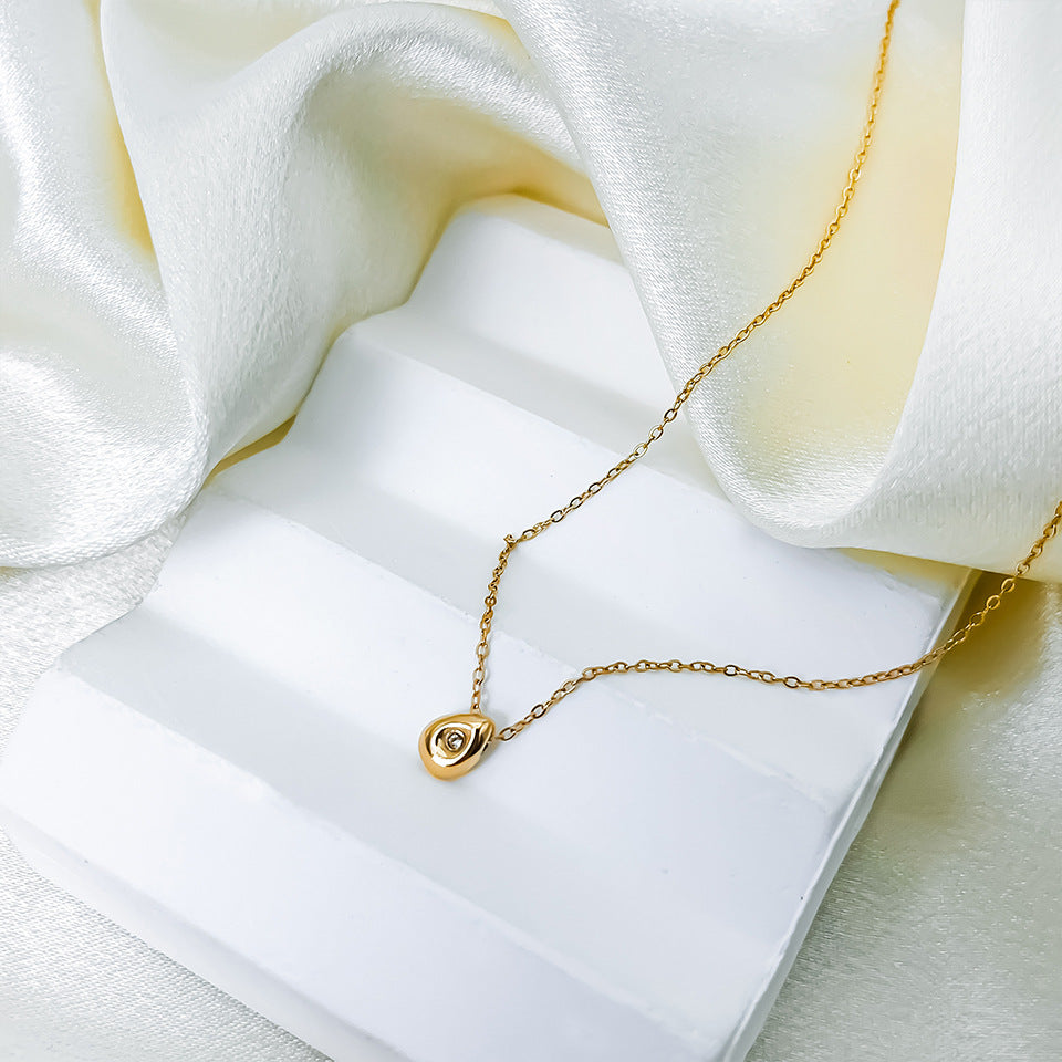Minimal water droplet necklace