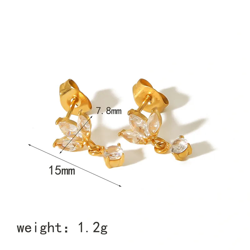 Luna crystal drop stud earings