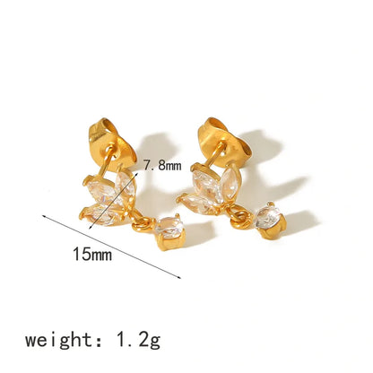 Luna crystal drop stud earings