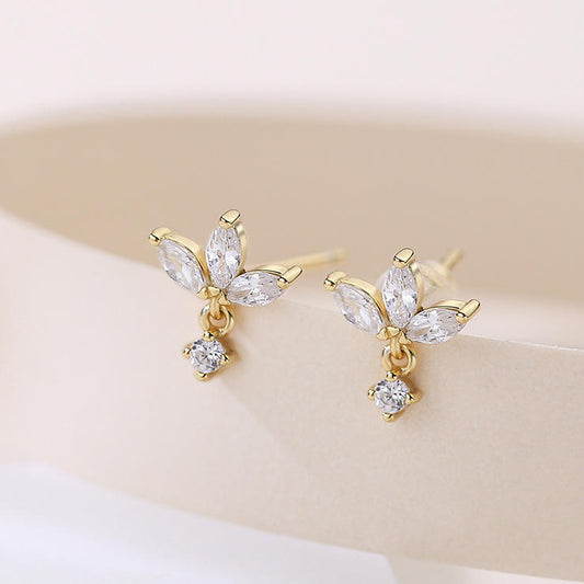 Luna crystal drop stud earings