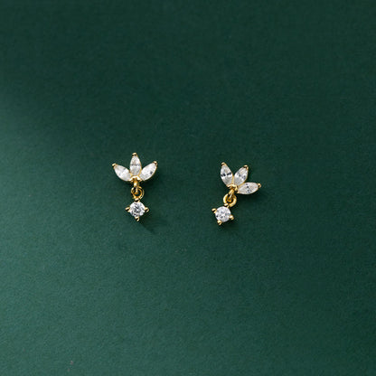 Luna crystal drop stud earings