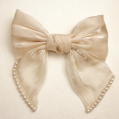 Ivory Pearl Harmony Combo | Organza Bow, Pearl Necklace & Ring | MystJuels