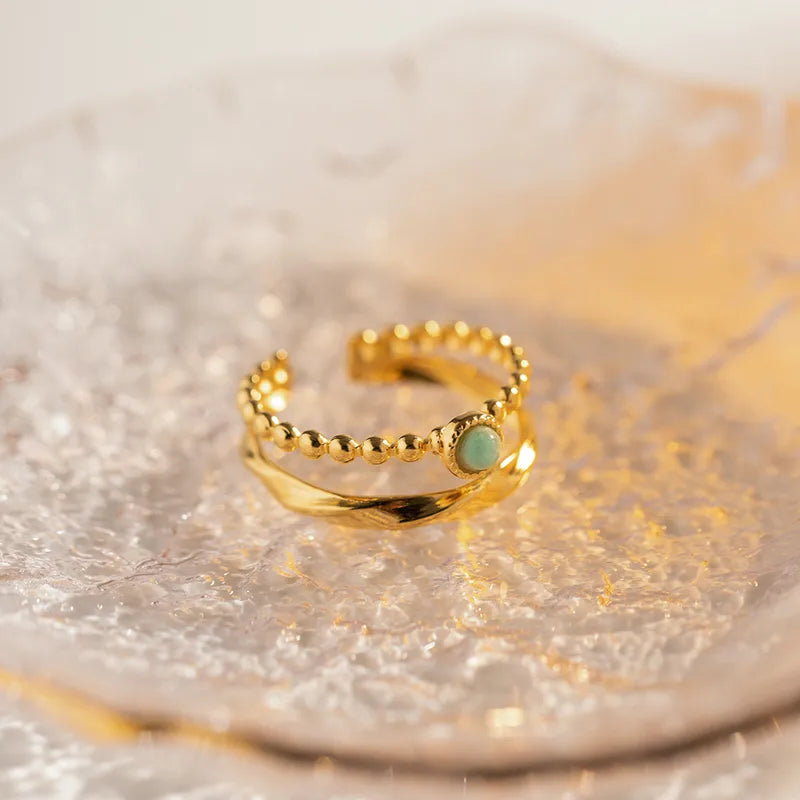 Emerald Glow Adjustable Ring