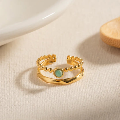 Emerald Glow Adjustable Ring
