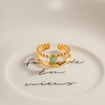 Emerald Glow Adjustable Ring