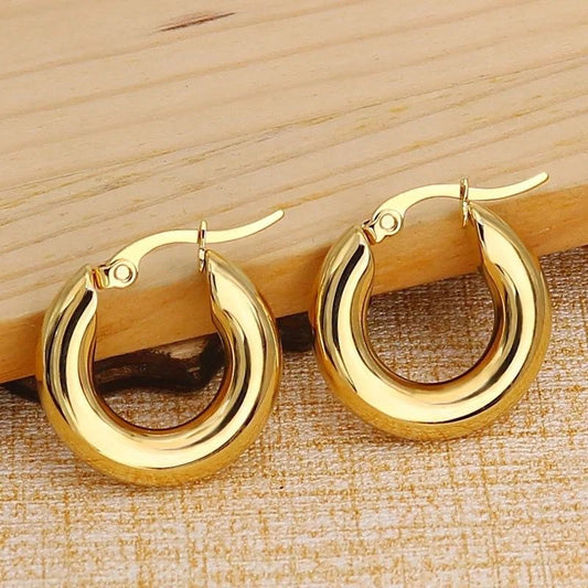 Golden round high end hoops
