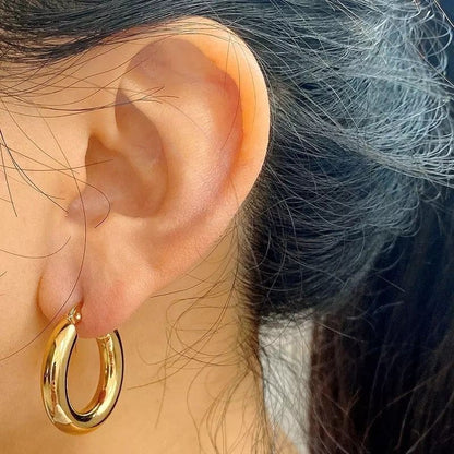 Golden round high end hoops