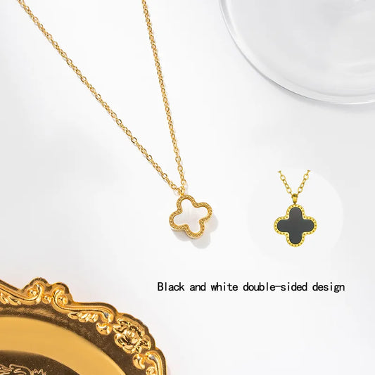 Dual colour clover bracelet