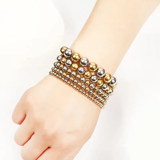 Beaded anti tarnish gold plated bracelets