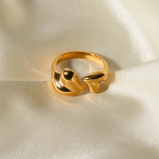Luxurious tune flame heart hug ring