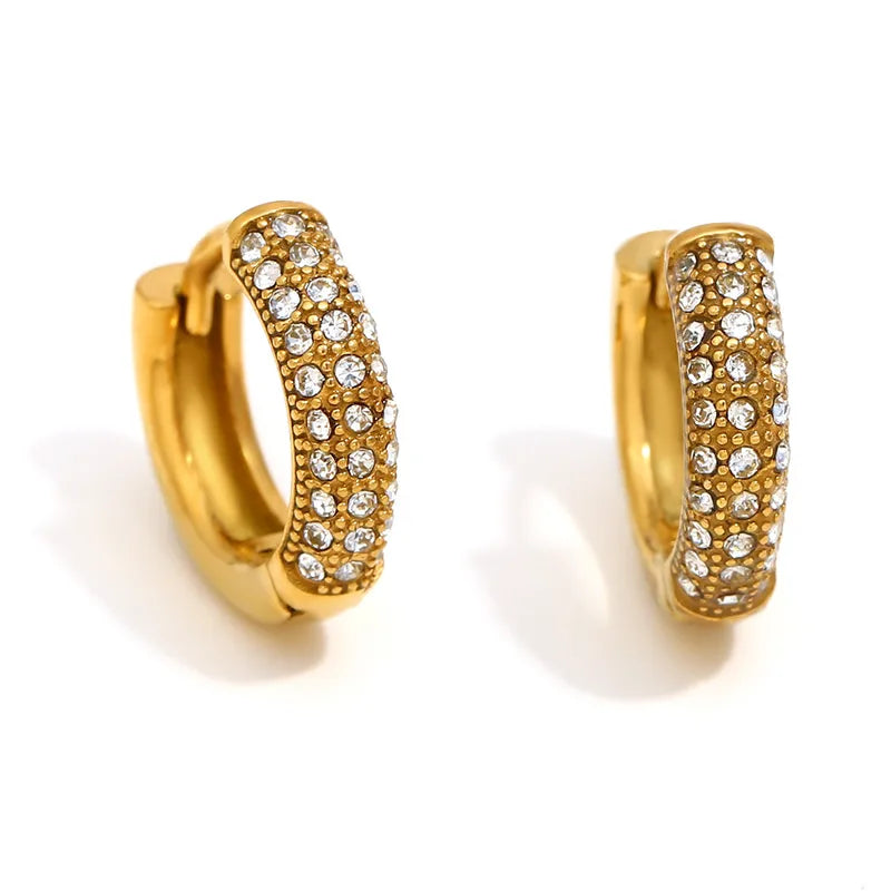 Luxurious round gold plated hoops