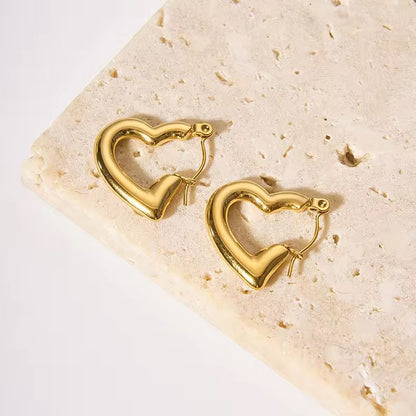 High end heart of gold hoops
