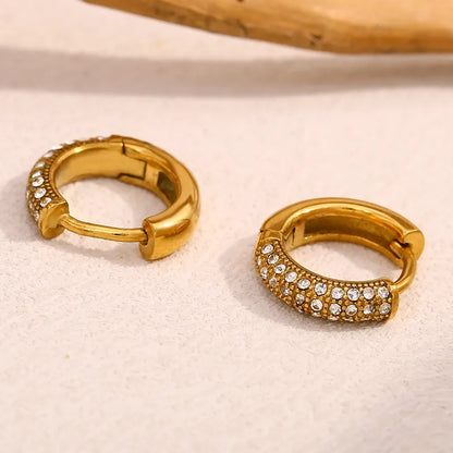 Luxurious round gold plated hoops