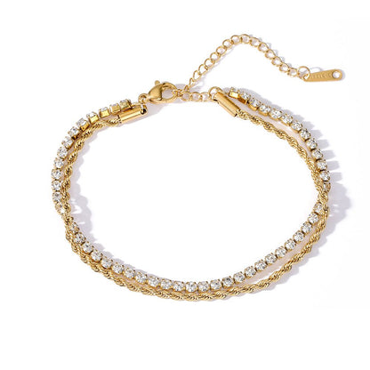 Dual layered tennis bracelet