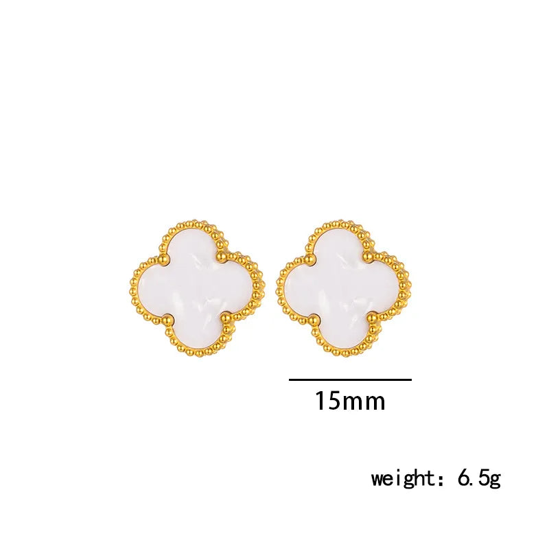 White resin anti tarnish earings