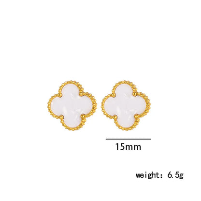 White resin anti tarnish earings