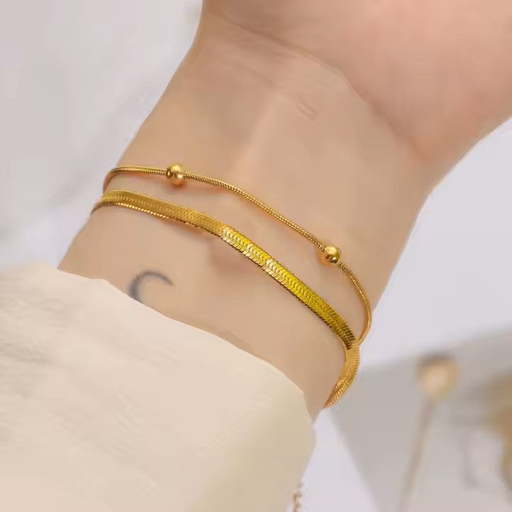 Luxe Elegant snake and ball chain bracelets