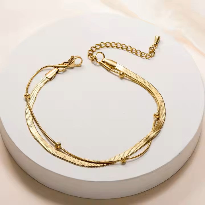 Luxe Elegant snake and ball chain bracelets