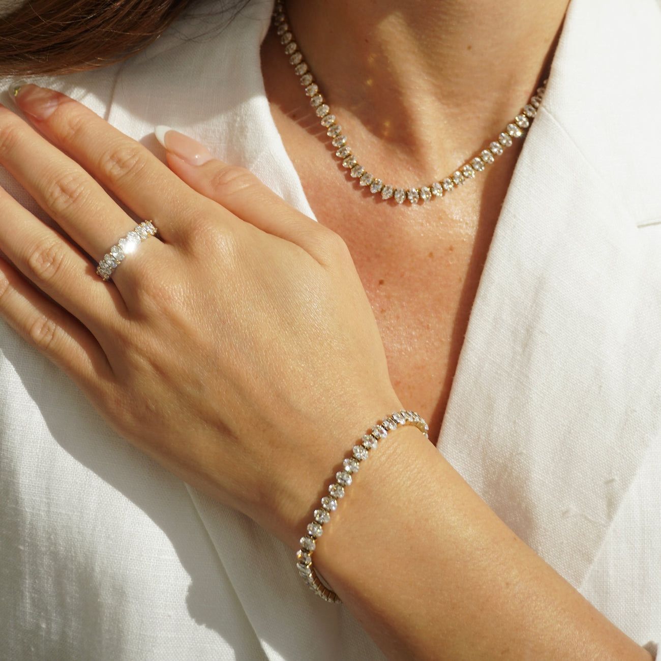 Royale oval zirconia tennis bracelet